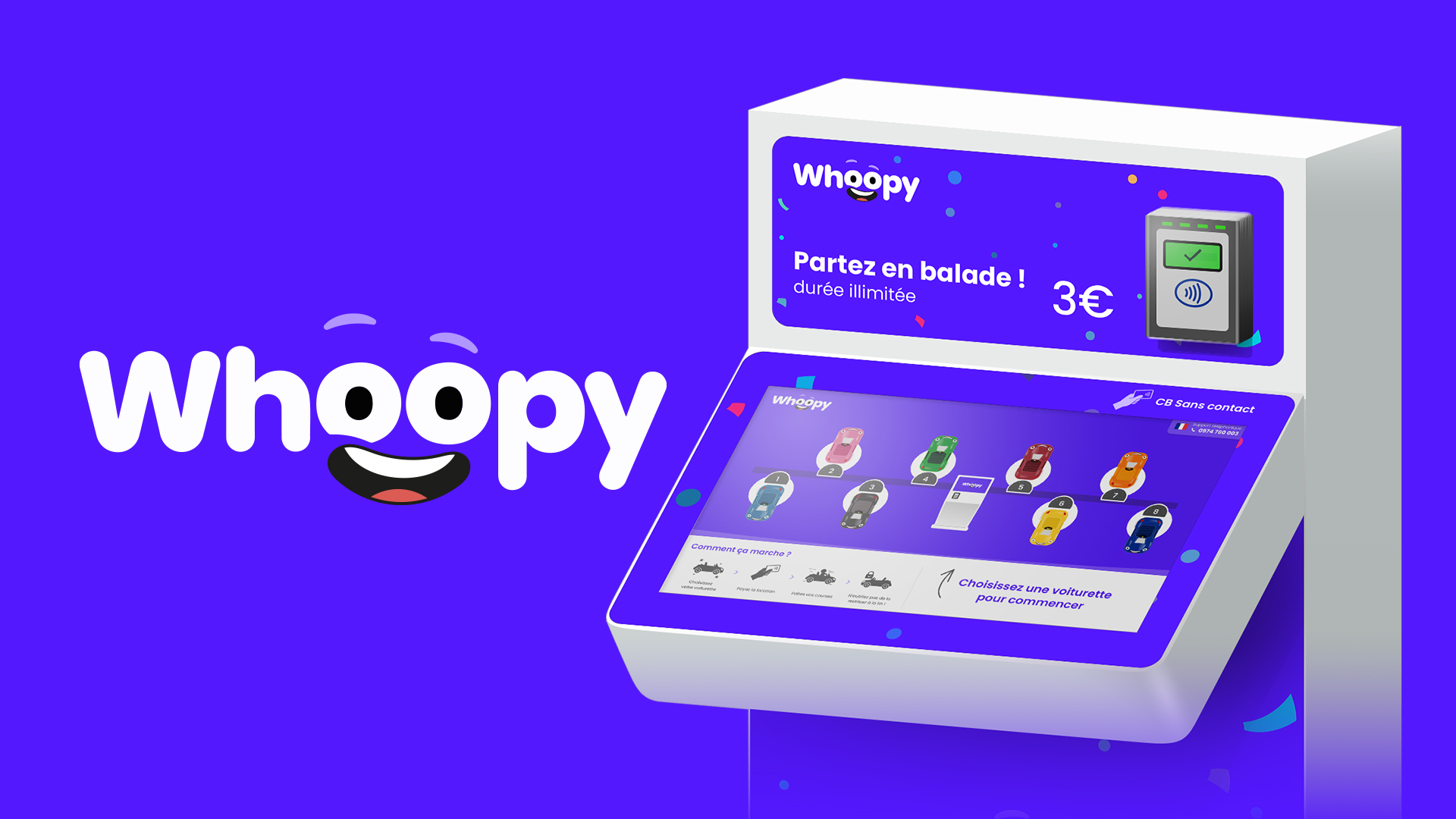 Whoopy : Design d’une borne interactive pour la location de petites voitures en centres commerciaux